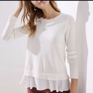 LOFT Mixed Media Sweater Small